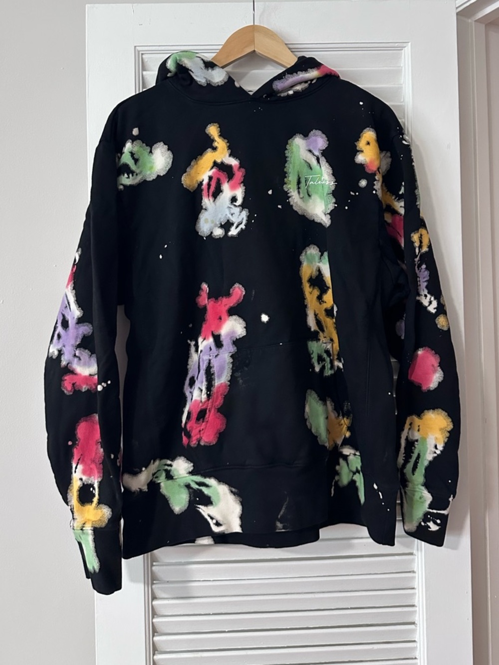 Talentless All-Over Spray Paint Print Hoodie — Size L